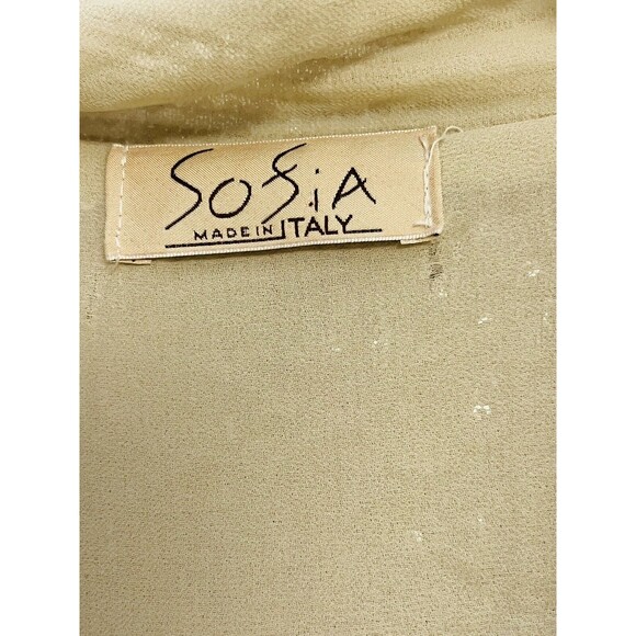 Sofia Lux Champagne Sequin Dress OS One Size Fits 4-14 Made In Italy Retail $195 - Picture 10 of 12